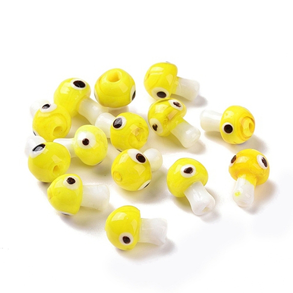 PandaHall Handmade Evil Eye Lampwork Beads, Mushroom Shape, Yellow, 16.5~18x11.5~13x11.5~13mm, Hole: 1.6~2mm Lampwork Mushroom Yellow
PandaHall Handmade Evil Eye Lampwork Beads, Mushroom Shape, Yellow, 16.5~18x11.5~13x11.5~13mm, Hole: 1.6~2mm Lampwork Mushroom Yellow