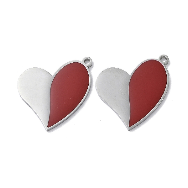 PandaHall 304 Stainless Steel Pendants, with Enamel, Heart Charm, Stainless Steel Color, 19.5x22x1.5mm, Hole: 1.6mm Stainless Steel+Enamel..., Red
PandaHall 304 Stainless Steel Pendants, with Enamel, Heart Charm, Stainless Steel Color, 19.5x22x1.5mm, Hole: 1.6mm Stainless Steel+Enamel..., Red