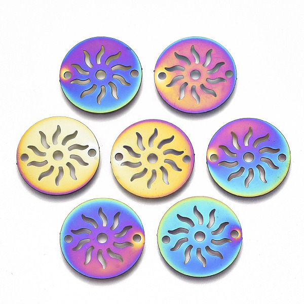 PandaHall Ion Plating(IP) 201 Stainless Steel Links Connectors, Etched Metal Embellishments, Flat Round with Sun, Rainbow Color, 20x0.3mm...
PandaHall Ion Plating(IP) 201 Stainless Steel Links Connectors, Etched Metal Embellishments, Flat Round with Sun, Rainbow Color, 20x0.3mm...