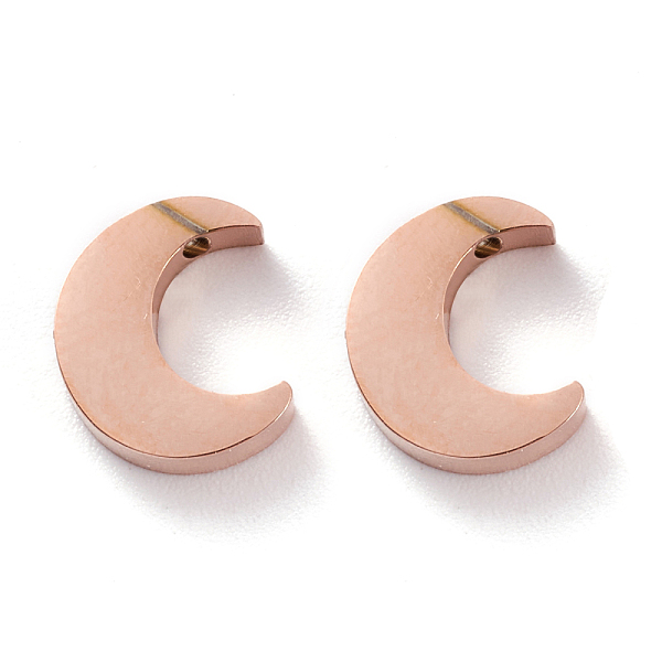 PandaHall Ion Plating(IP) 304 Stainless Steel Charms, Moon, Rose Gold, 10.4x8.6x3mm, Hole: 1.8mm 304 Stainless Steel Moon
PandaHall Ion Plating(IP) 304 Stainless Steel Charms, Moon, Rose Gold, 10.4x8.6x3mm, Hole: 1.8mm 304 Stainless Steel Moon