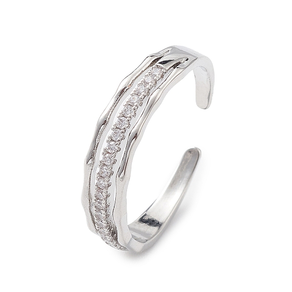 PandaHall Clear Cubic Zirconia Open Cuff Ring, Brass Jewelry for Women, Platinum, US Size 8 1/2(18.5mm) Brass+Cubic Zirconia Clear
PandaHall Clear Cubic Zirconia Open Cuff Ring, Brass Jewelry for Women, Platinum, US Size 8 1/2(18.5mm) Brass+Cubic Zirconia Clear