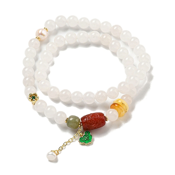 PandaHall Round Natural White Jade Beaded Wrap Bracelets, Natural Pearl & Hetian Jade Barrel Bracelets for Women, Real 14K Gold Plated...
PandaHall Round Natural White Jade Beaded Wrap Bracelets, Natural Pearl & Hetian Jade Barrel Bracelets for Women, Real 14K Gold Plated...