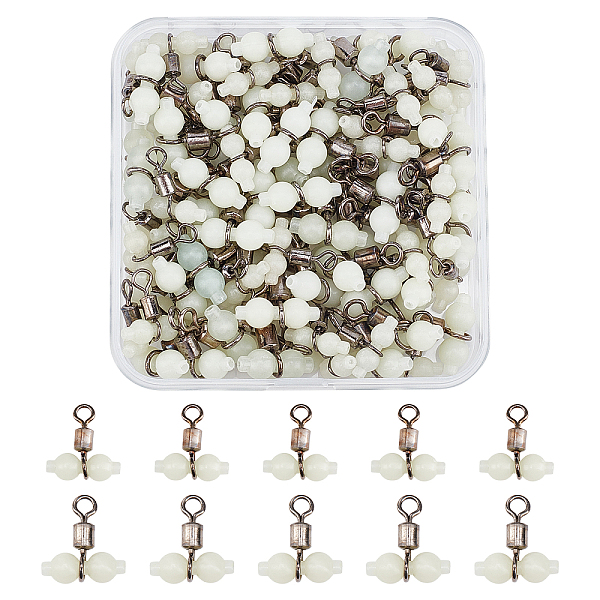 PandaHall SUPERFINDINGS 100Pcs 2 Styles Luminous 304 Stainless Steel Fishing Rolling Swivels, with Gourd Shape Beads, for Freshwater..., White
PandaHall SUPERFINDINGS 100Pcs 2 Styles Luminous 304 Stainless Steel Fishing Rolling Swivels, with Gourd Shape Beads, for Freshwater..., White