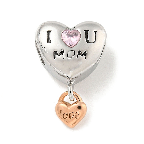 PandaHall Mother's Day 304 Stainless Steel Rhinestone European Beads, Large Hole Beads, Heart with Word I Love You Mom, Mixed Color...
PandaHall Mother's Day 304 Stainless Steel Rhinestone European Beads, Large Hole Beads, Heart with Word I Love You Mom, Mixed Color...