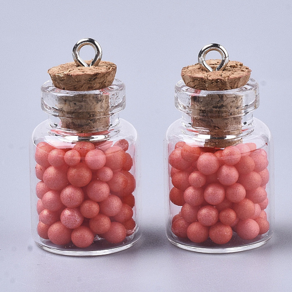 PandaHall Glass Wishing Bottle Pendant Decorations, with Polystyrene Foam Inside, Cork Stopper and Iron Screw Eye Pin Peg Bails, Salmon..., Red
PandaHall Glass Wishing Bottle Pendant Decorations, with Polystyrene Foam Inside, Cork Stopper and Iron Screw Eye Pin Peg Bails, Salmon..., Red