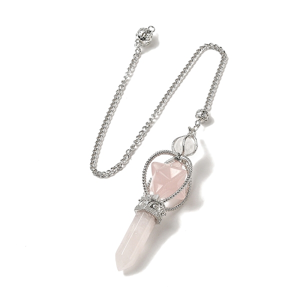 PandaHall Natural Rose Quartz Dowsing Pendulums, with Platinum Plated Alloy Chains, Merkaba Star Truncheon Charm, Reiki Wicca Witchcraft...
PandaHall Natural Rose Quartz Dowsing Pendulums, with Platinum Plated Alloy Chains, Merkaba Star Truncheon Charm, Reiki Wicca Witchcraft...