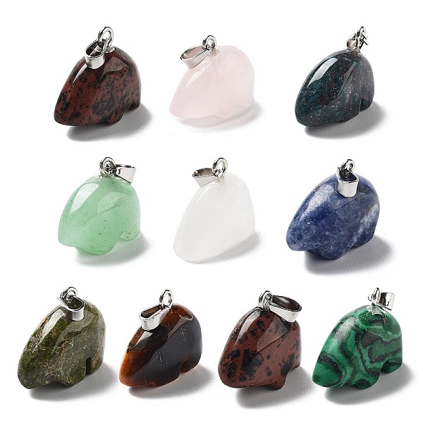PandaHall Natural & Synthetic Mixed Gemstone Pendants, Bear Charms with Platinum Plated Metal Snap on Bails, Mixed Dyed and Undyed...
PandaHall Natural & Synthetic Mixed Gemstone Pendants, Bear Charms with Platinum Plated Metal Snap on Bails, Mixed Dyed and Undyed...