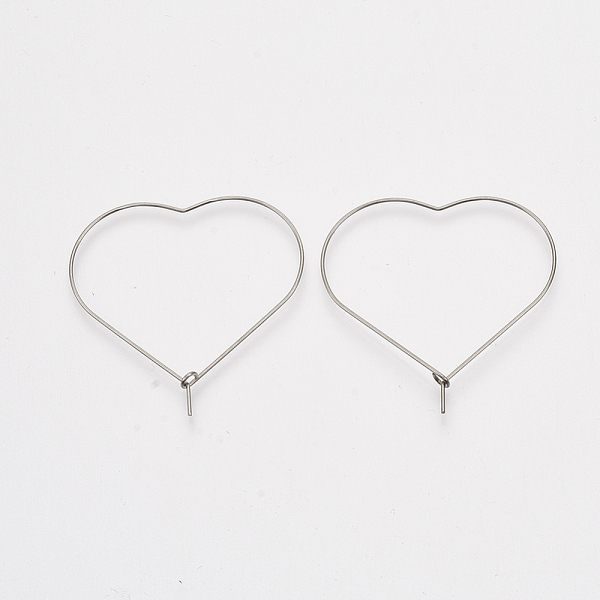 PandaHall 304 Stainless Steel Hoop Earring Findings, Heart, Stainless Steel Color, 40x39x0.7mm, 21 Gauge, Pin: 0.7mm 304 Stainless Steel
PandaHall 304 Stainless Steel Hoop Earring Findings, Heart, Stainless Steel Color, 40x39x0.7mm, 21 Gauge, Pin: 0.7mm 304 Stainless Steel