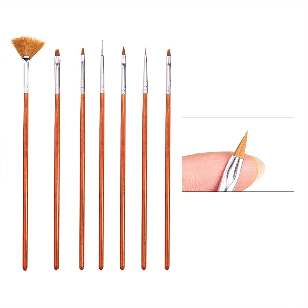 PandaHall 7 Pcs Nail Art Brush Pens, Wood Handle & Nylon Fiber Pen Head, BurlyWood, 175~190x5mm, 7pcs/set Wood Orange
PandaHall 7 Pcs Nail Art Brush Pens, Wood Handle & Nylon Fiber Pen Head, BurlyWood, 175~190x5mm, 7pcs/set Wood Orange