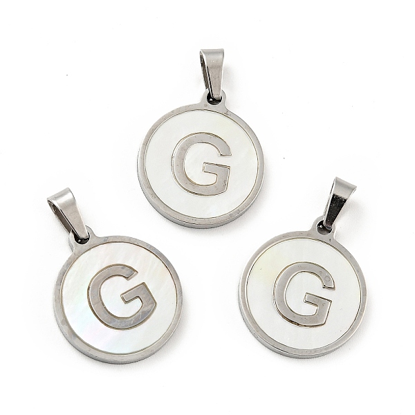 PandaHall 304 Stainless Steel with White Shell Pendants, Stainless Steel Color, Flat Round with Letter Charm, Letter.G, 18x16x1.5mm, Hole...
PandaHall 304 Stainless Steel with White Shell Pendants, Stainless Steel Color, Flat Round with Letter Charm, Letter.G, 18x16x1.5mm, Hole...