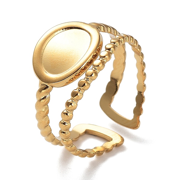 PandaHall Ion Plating(IP) 304 Stainless Steel Open Cuff Ring Components, Bezel Cup Ring Settings, Oval, Real 18K Gold Plated, Inner Diameter...
PandaHall Ion Plating(IP) 304 Stainless Steel Open Cuff Ring Components, Bezel Cup Ring Settings, Oval, Real 18K Gold Plated, Inner Diameter...