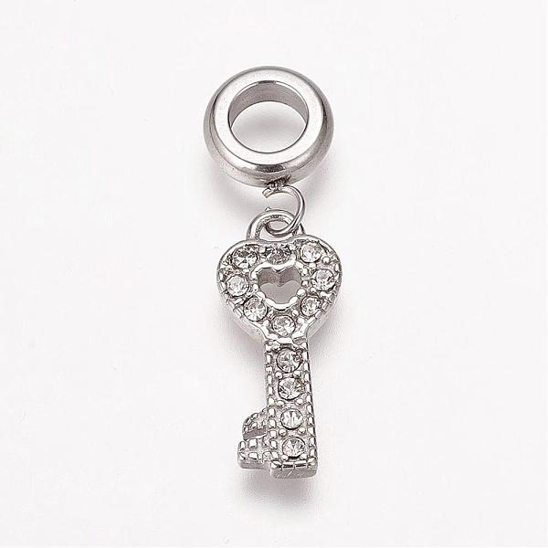 PandaHall 304 Stainless Steel Rhinestone European Dangle Charms, Large Hole Pendants, Key, Antique Silver, 29mm, Hole: 5mm, Pendant...
PandaHall 304 Stainless Steel Rhinestone European Dangle Charms, Large Hole Pendants, Key, Antique Silver, 29mm, Hole: 5mm, Pendant...
