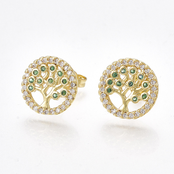 PandaHall Brass Micro Pave Cubic Zirconia Ear Studs, with Ear Nuts, Flat Round, Golden, 12mm, Pin: 0.7mm Cubic Zirconia Clear
PandaHall Brass Micro Pave Cubic Zirconia Ear Studs, with Ear Nuts, Flat Round, Golden, 12mm, Pin: 0.7mm Cubic Zirconia Clear