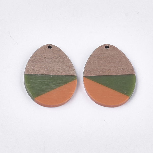 PandaHall Tri-color Resin & Walnut Wood Pendants, teardrop, Colorful, 37.5x28x3mm, Hole: 2mm Resin+Wood Teardrop
PandaHall Tri-color Resin & Walnut Wood Pendants, teardrop, Colorful, 37.5x28x3mm, Hole: 2mm Resin+Wood Teardrop