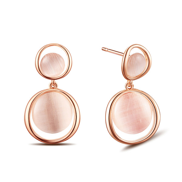 PandaHall SHEGRACE Alloy Dangle Stud Earrings, with 925 Sterling Silver Pin and Opalite, Oval, Rose Gold, 25x14mm Alloy Oval
PandaHall SHEGRACE Alloy Dangle Stud Earrings, with 925 Sterling Silver Pin and Opalite, Oval, Rose Gold, 25x14mm Alloy Oval