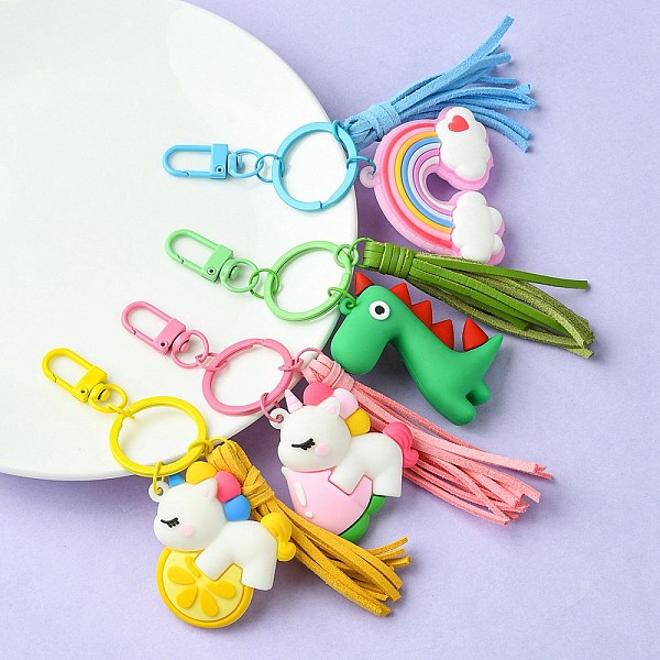 PandaHall PVC Rainbow/Unicorn/Dinosaur Keychains, with Faux Suede Tassels and Iron Split Key Rings, Mixed Color, 14.5cm, 4 style, 1pc/style..., Multicolor
PandaHall PVC Rainbow/Unicorn/Dinosaur Keychains, with Faux Suede Tassels and Iron Split Key Rings, Mixed Color, 14.5cm, 4 style, 1pc/style..., Multicolor