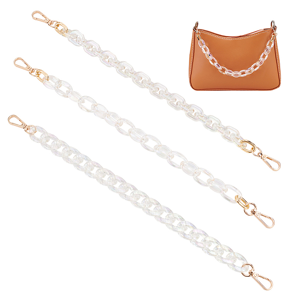 PandaHall WADORN 3Pcs 3 Style AB Color Plated Transparent Plastic Chain Bag Handles, with Alloy Swivel Clasp, Purse Handles Replacement Part..., White
PandaHall WADORN 3Pcs 3 Style AB Color Plated Transparent Plastic Chain Bag Handles, with Alloy Swivel Clasp, Purse Handles Replacement Part..., White
