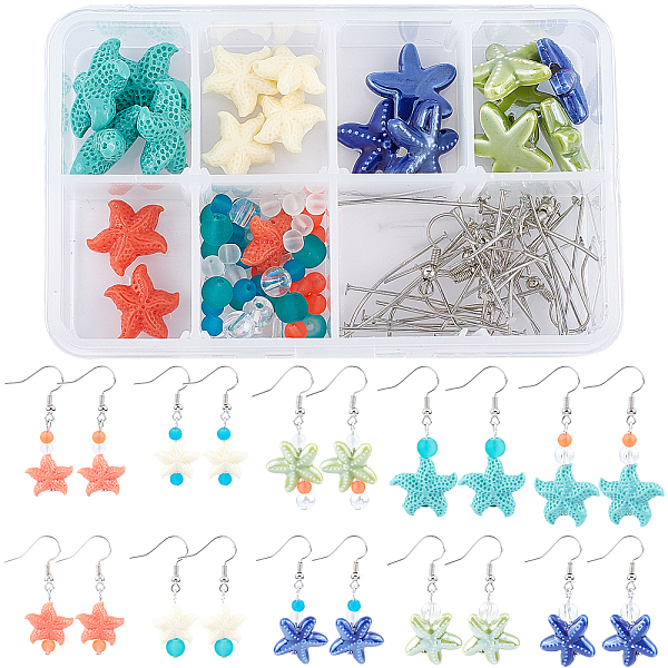 PandaHall SUNNYCLUE DIY Starfish Shape Dangle Earring Making Kits, with Synthetical Coral Beads, Handmade Porcelain Beads, Glass Beads...
PandaHall SUNNYCLUE DIY Starfish Shape Dangle Earring Making Kits, with Synthetical Coral Beads, Handmade Porcelain Beads, Glass Beads...