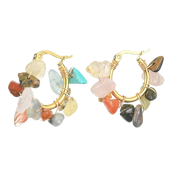 PandaHall Natural Gemstone Chips Braided Hoop Earrings, 304 Stainless Steel Wire Wrap Jewelry for Women Chips Braided Hoop Earrings, 304...
PandaHall Natural Gemstone Chips Braided Hoop Earrings, 304 Stainless Steel Wire Wrap Jewelry for Women Chips Braided Hoop Earrings, 304...