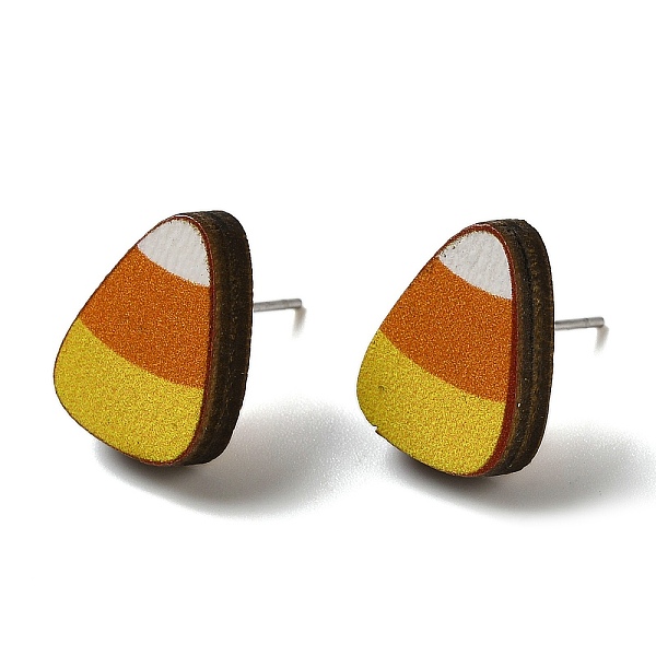 PandaHall Wood Stud Earrings, with 316 Surgical Stainless Steel Pin, Thanksgiving Theme, Silver, Dark Orange, Triangle, 15x11mm Wood...
PandaHall Wood Stud Earrings, with 316 Surgical Stainless Steel Pin, Thanksgiving Theme, Silver, Dark Orange, Triangle, 15x11mm Wood...