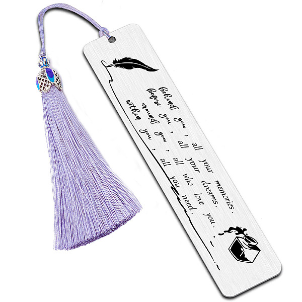 PandaHall Fingerinspire Wish You Rectangle Bookmark for Reader, Stainless Steel Bookmark with Big Nylon Tassel, Feather Pattern, 125x26mm...
PandaHall Fingerinspire Wish You Rectangle Bookmark for Reader, Stainless Steel Bookmark with Big Nylon Tassel, Feather Pattern, 125x26mm...