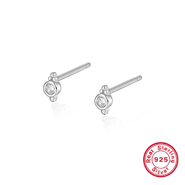 PandaHall Sterling Sliver Stud Earrings, with Cubic Zirconia, with 925 Stamp, Platinum, 5.1mm Cubic Zirconia
PandaHall Sterling Sliver Stud Earrings, with Cubic Zirconia, with 925 Stamp, Platinum, 5.1mm Cubic Zirconia