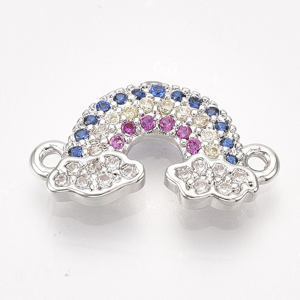 PandaHall Brass Micro Pave Cubic Zirconia Links, Rainbow, Colorful, Platinum, 9x16x2mm, Hole: 1mm Brass+Cubic Zirconia Rainbow
PandaHall Brass Micro Pave Cubic Zirconia Links, Rainbow, Colorful, Platinum, 9x16x2mm, Hole: 1mm Brass+Cubic Zirconia Rainbow