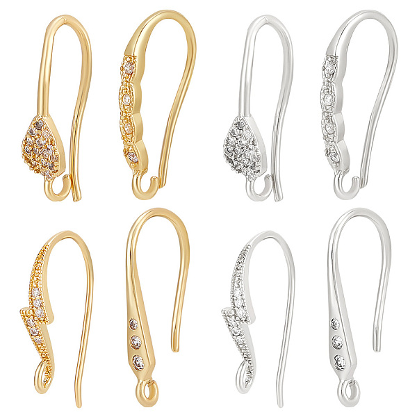 PandaHall Beebeecraft 16Pcs 8 Style Brass Micro Pave Clear Cubic Zirconia Earring Hooks, Ear Wire with Horizontal Loops, Real 18K Gold...
PandaHall Beebeecraft 16Pcs 8 Style Brass Micro Pave Clear Cubic Zirconia Earring Hooks, Ear Wire with Horizontal Loops, Real 18K Gold...