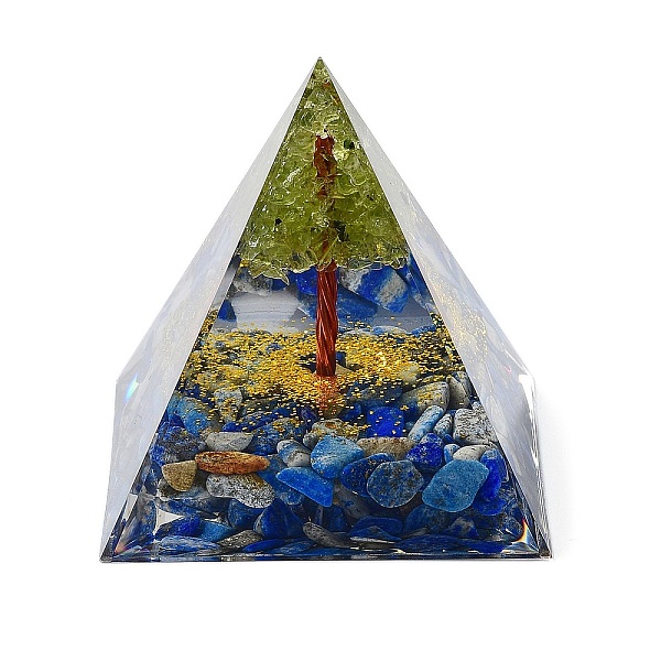 PandaHall Orgonite Pyramid Resin Energy Generators, Reiki Natural Lapis Lazuli Chips & Wire Wrapped Natural Peridot Tree of Life Inside for...
PandaHall Orgonite Pyramid Resin Energy Generators, Reiki Natural Lapis Lazuli Chips & Wire Wrapped Natural Peridot Tree of Life Inside for...