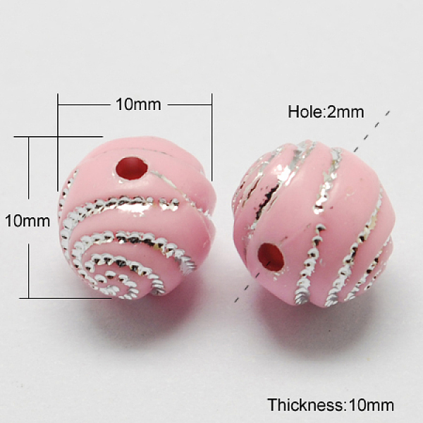 PandaHall Plating Acrylic Beads, Metal Enlaced, Round, Pink, 10x10x10mm, Hole: 2mm, 1100pcs/500g Acrylic Round Pink
PandaHall Plating Acrylic Beads, Metal Enlaced, Round, Pink, 10x10x10mm, Hole: 2mm, 1100pcs/500g Acrylic Round Pink