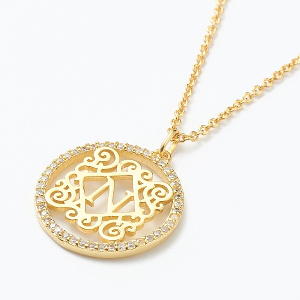 PandaHall Brass Micro Pave Clear Cubic Zirconia Pendant Necklaces, Flat Round with Letter, Real 18K Gold Plated, Letter.N, 16.14~17.20 inch...
PandaHall Brass Micro Pave Clear Cubic Zirconia Pendant Necklaces, Flat Round with Letter, Real 18K Gold Plated, Letter.N, 16.14~17.20 inch...