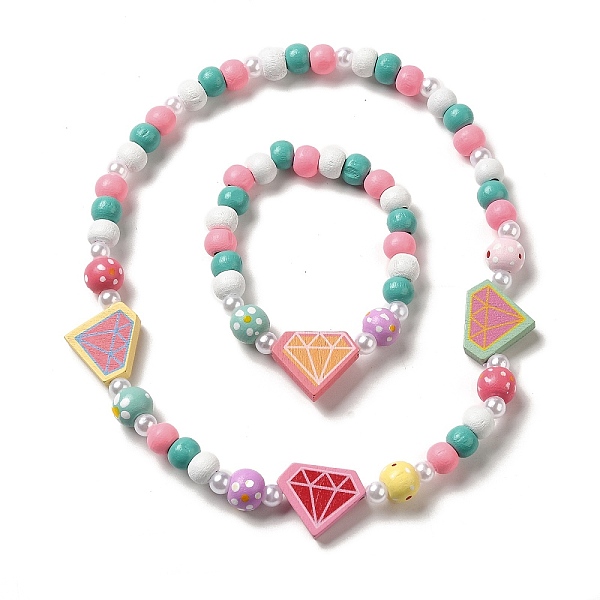 PandaHall Maple Wood & Acrylic Jewelry Set, Beaded Necklace & Stretch Bracelet for Kids, Diamond, Bracelet: Inner Diameter: 1-3/4 inch...
PandaHall Maple Wood & Acrylic Jewelry Set, Beaded Necklace & Stretch Bracelet for Kids, Diamond, Bracelet: Inner Diameter: 1-3/4 inch...