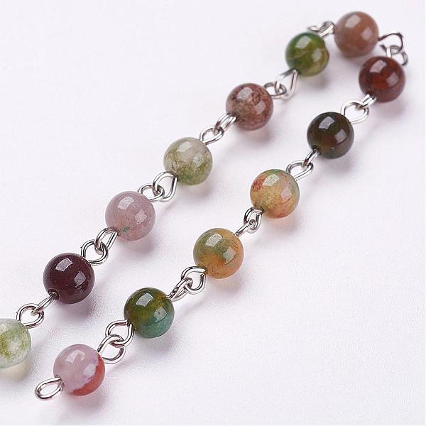 PandaHall Handmade Natural Indian Agate Beads Chains, Unwelded, with Iron Eye Pin, 39.37 inch(1m) Indian Agate
PandaHall Handmade Natural Indian Agate Beads Chains, Unwelded, with Iron Eye Pin, 39.37 inch(1m) Indian Agate