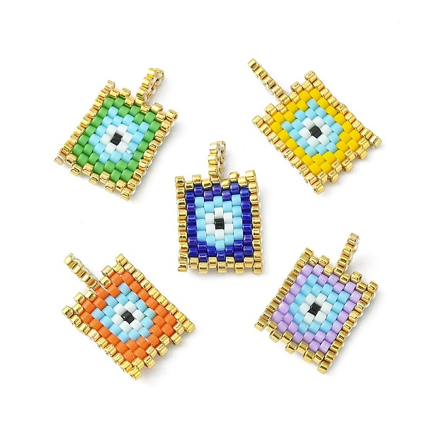 PandaHall Handmade MIYUKI Japanese Seed Loom Pattern Seed Beads, Rectangle with Evil Eye Pendants, Mixed Color, 20~22x12~12.5x2mm, Hole..., Multicolor
PandaHall Handmade MIYUKI Japanese Seed Loom Pattern Seed Beads, Rectangle with Evil Eye Pendants, Mixed Color, 20~22x12~12.5x2mm, Hole..., Multicolor