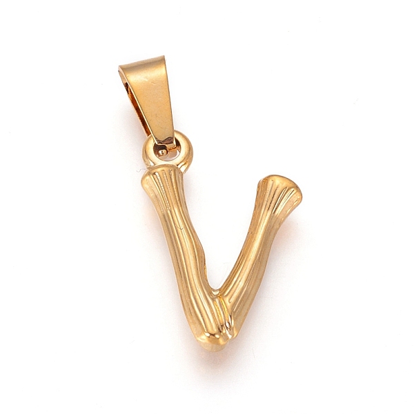 PandaHall 304 Stainless Steel Pendants, Bamboo Style, Letter, Golden Color, Letter.V, 19.5x12x3mm, Hole: 3x7mm 304 Stainless Steel Letter
PandaHall 304 Stainless Steel Pendants, Bamboo Style, Letter, Golden Color, Letter.V, 19.5x12x3mm, Hole: 3x7mm 304 Stainless Steel Letter