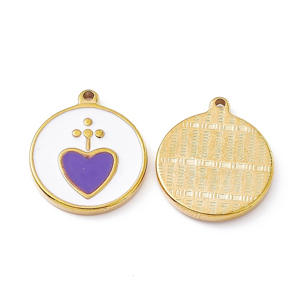 PandaHall Vacuum Plating 201 Stainless Steel Pendants, with Enamel, Real 18K Gold Plated, Flat Round with Heart Charm, Medium Purple...
PandaHall Vacuum Plating 201 Stainless Steel Pendants, with Enamel, Real 18K Gold Plated, Flat Round with Heart Charm, Medium Purple...