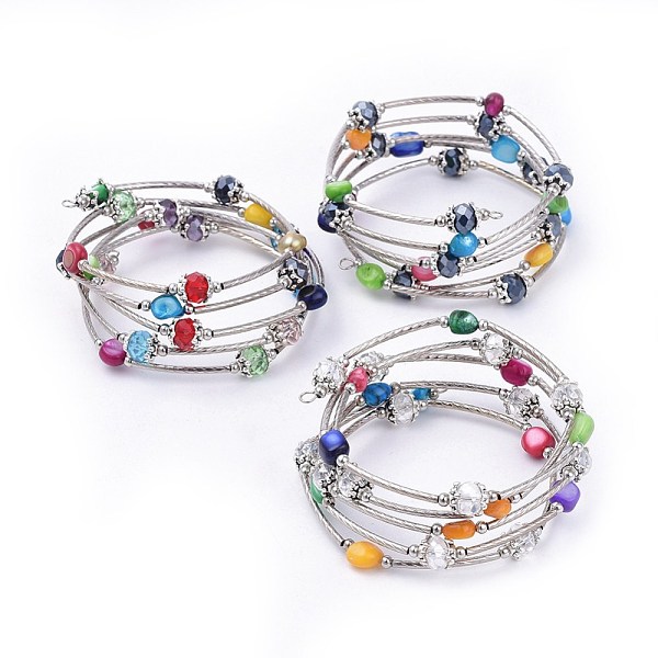 PandaHall 5 Loops Wrap Bracelets, with Faceted Glass Beads, Erose Freshwater Shell Beads, Brass Tube Beads, Iron Spacer Beads and Tibetan..., Multicolor
PandaHall 5 Loops Wrap Bracelets, with Faceted Glass Beads, Erose Freshwater Shell Beads, Brass Tube Beads, Iron Spacer Beads and Tibetan..., Multicolor