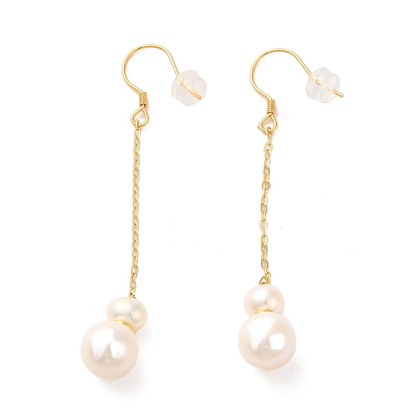 PandaHall Sterling Silver Dangle Earrings, with Natural Pearl, Jewely for Women, Real 18K Gold Plated, 59x9mm Sterling Silver
PandaHall Sterling Silver Dangle Earrings, with Natural Pearl, Jewely for Women, Real 18K Gold Plated, 59x9mm Sterling Silver