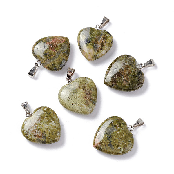 PandaHall Natural Unakite Pendants, Heart, with Brass Findings, Platinum, 22~23x20~20.5x6~7.5mm, Hole: 5x8mm Unakite Heart
PandaHall Natural Unakite Pendants, Heart, with Brass Findings, Platinum, 22~23x20~20.5x6~7.5mm, Hole: 5x8mm Unakite Heart