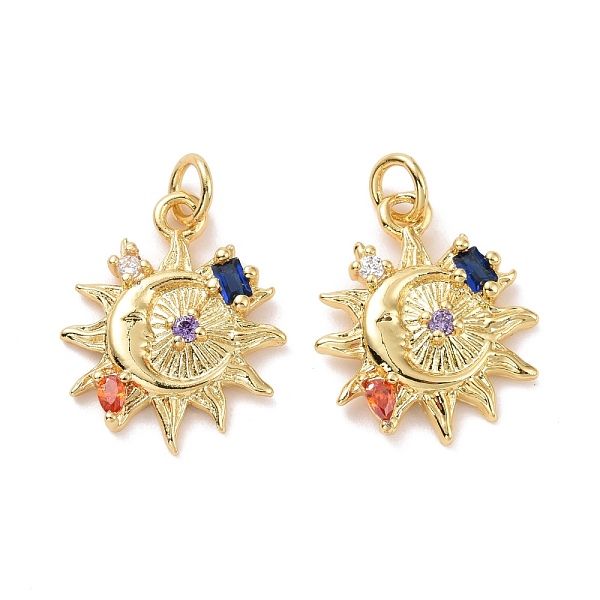 PandaHall Sun with Moon Brass Micro Pave Colorful Cubic Zirconia Pendants, with Jump Rings, Cadmium Free & Lead Free, Real 18K Gold Plated...
PandaHall Sun with Moon Brass Micro Pave Colorful Cubic Zirconia Pendants, with Jump Rings, Cadmium Free & Lead Free, Real 18K Gold Plated...