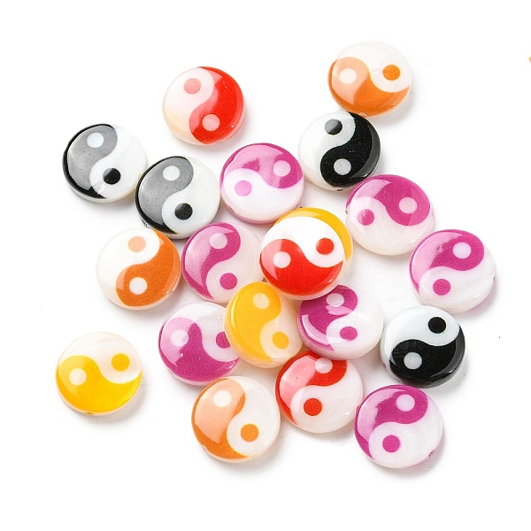 PandaHall Printed Natural Freshwater Shell Beads, Yin Yang Flat Round Beads, Mixed Color, 11~12x3~3.5mm, Hole: 0.8mm Freshwater Shell Flat..., Multicolor
PandaHall Printed Natural Freshwater Shell Beads, Yin Yang Flat Round Beads, Mixed Color, 11~12x3~3.5mm, Hole: 0.8mm Freshwater Shell Flat..., Multicolor