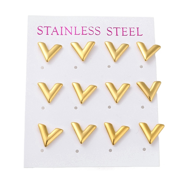 PandaHall Vacuum Plating 304 Stainless Steel Stud Earring, Letter V, Golden, 11x11mm, 12pcs/set 304 Stainless Steel Letter V
PandaHall Vacuum Plating 304 Stainless Steel Stud Earring, Letter V, Golden, 11x11mm, 12pcs/set 304 Stainless Steel Letter V