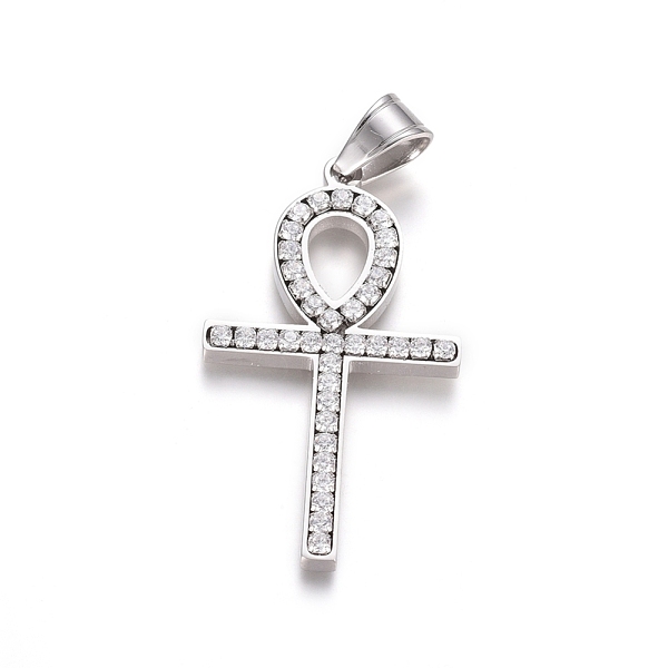 PandaHall 304 Stainless Steel Pendants, with Crystal Rhinestone, Religion, Ankh Cross, Stainless Steel Color, 44.5x25x3.5mm, Hole: 5.5x7.5mm..., Clear
PandaHall 304 Stainless Steel Pendants, with Crystal Rhinestone, Religion, Ankh Cross, Stainless Steel Color, 44.5x25x3.5mm, Hole: 5.5x7.5mm..., Clear