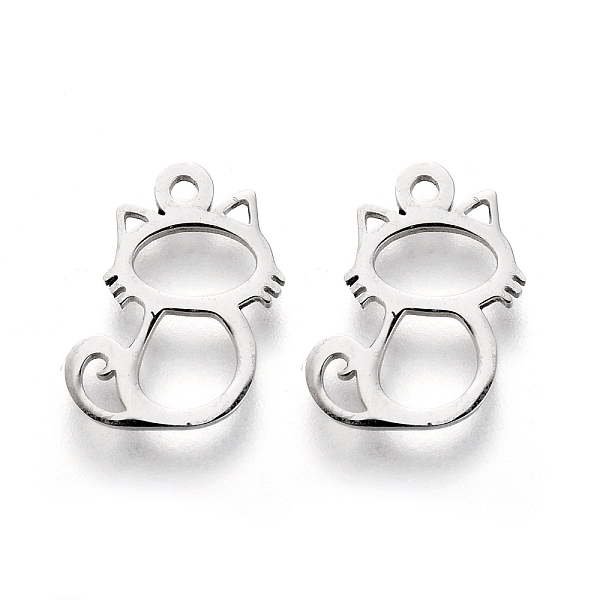 PandaHall 304 Stainless Steel Charms, Laser Cut, Cat Shape, Stainless Steel Color, 12x8x1mm, Hole: 1.2mm 304 Stainless Steel Cat Shape
PandaHall 304 Stainless Steel Charms, Laser Cut, Cat Shape, Stainless Steel Color, 12x8x1mm, Hole: 1.2mm 304 Stainless Steel Cat Shape