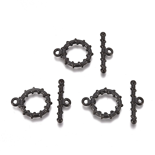 PandaHall 304 Stainless Steel Toggle Clasps, Ring, Electrophoresis Black, Ring: 19x14.6x2.5mm, Hole: 1.7x2.2mm, Bar: 6.2x21.8x2.7mm, Hole...
PandaHall 304 Stainless Steel Toggle Clasps, Ring, Electrophoresis Black, Ring: 19x14.6x2.5mm, Hole: 1.7x2.2mm, Bar: 6.2x21.8x2.7mm, Hole...