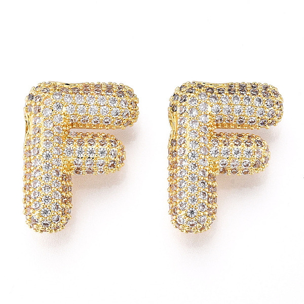 PandaHall Brass Micro Pave Cubic Zirconia Pendants, Alphabet, Letter F, 17x22.5x8mm, Hole: 4x2.2mm Brass+Cubic Zirconia Letter F Clear
PandaHall Brass Micro Pave Cubic Zirconia Pendants, Alphabet, Letter F, 17x22.5x8mm, Hole: 4x2.2mm Brass+Cubic Zirconia Letter F Clear