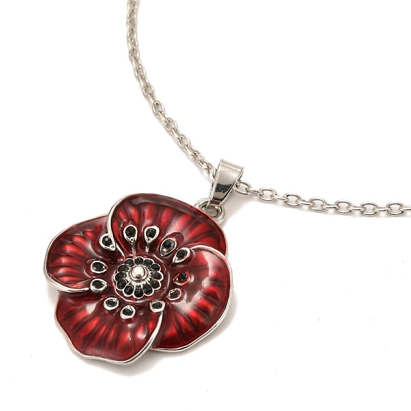PandaHall Alloy Poppy Flower Pendant Necklaces, with Rhinestone and Enamel, FireBrick, Jet, 16.29 inch (414mm) Alloy Red
PandaHall Alloy Poppy Flower Pendant Necklaces, with Rhinestone and Enamel, FireBrick, Jet, 16.29 inch (414mm) Alloy Red