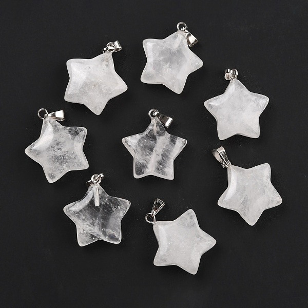 PandaHall Natural Quartz Crystal Pendants, Rock Crystal Pendants, Pendants, with Platinum Tone Brass Findings, Star, 23.5x20.5x7.5mm Quartz...
PandaHall Natural Quartz Crystal Pendants, Rock Crystal Pendants, Pendants, with Platinum Tone Brass Findings, Star, 23.5x20.5x7.5mm Quartz...