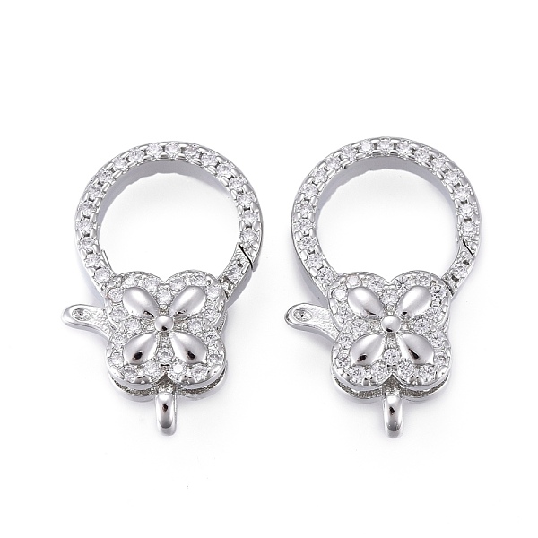 PandaHall Brass Micro Pave Clear Cubic Zirconia Lobster Claw Clasps, Long-Lasting Plated, Flower, Platinum, 20x12.5x6mm, Hole: 2mm...
PandaHall Brass Micro Pave Clear Cubic Zirconia Lobster Claw Clasps, Long-Lasting Plated, Flower, Platinum, 20x12.5x6mm, Hole: 2mm...