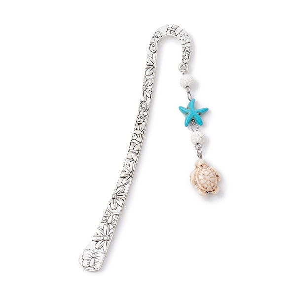 PandaHall Synthetic Turquoise Tortoise Starfish Pendant Bookmarks with Natural Lava Rock, Tibetan Style Alloy Hook Bookmarks, Beige, 123mm..., Yellow
PandaHall Synthetic Turquoise Tortoise Starfish Pendant Bookmarks with Natural Lava Rock, Tibetan Style Alloy Hook Bookmarks, Beige, 123mm..., Yellow